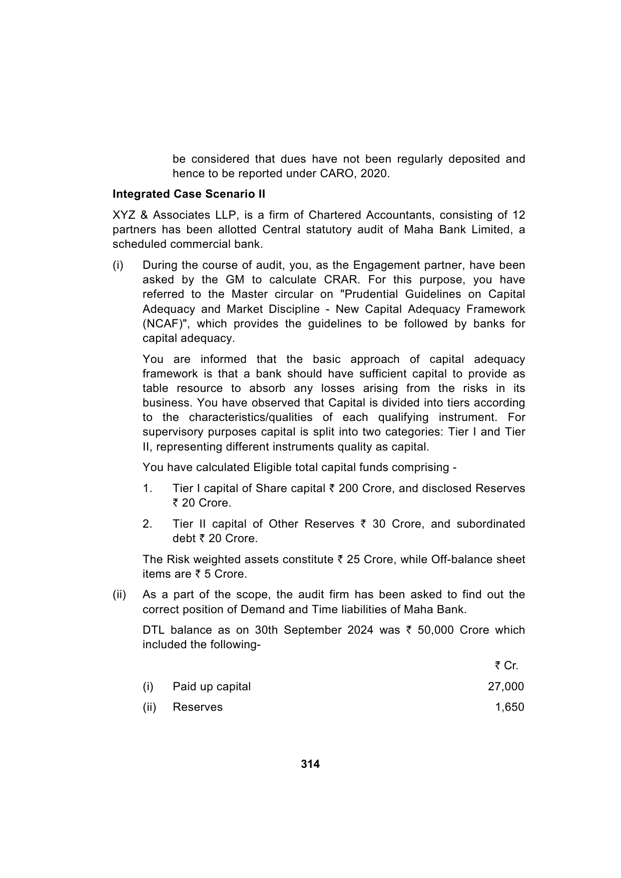 Paper 3: Advanced Auditing, Assurance and Professional Ethics — Model Test Paper 6, question page 7