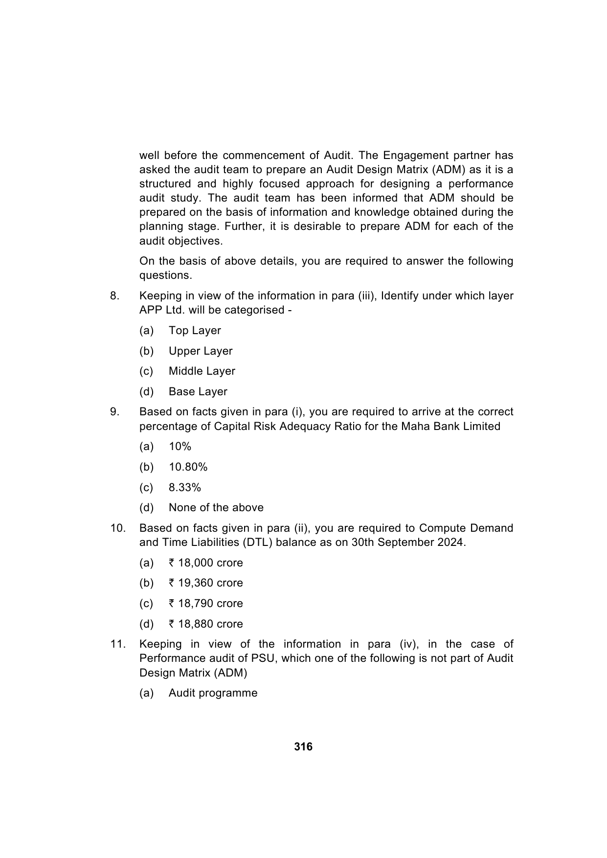Paper 3: Advanced Auditing, Assurance and Professional Ethics — Model Test Paper 6, question page 9