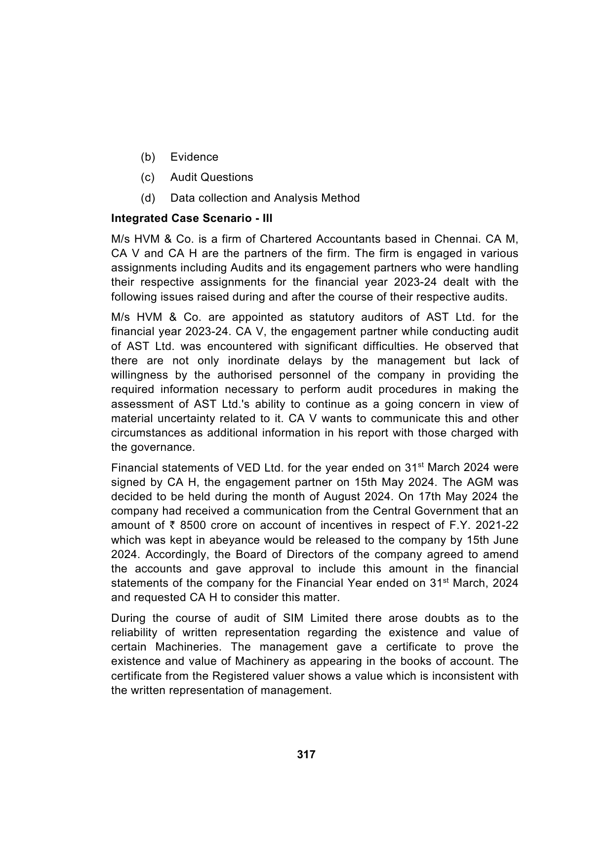 Paper 3: Advanced Auditing, Assurance and Professional Ethics — Model Test Paper 6, question page 10