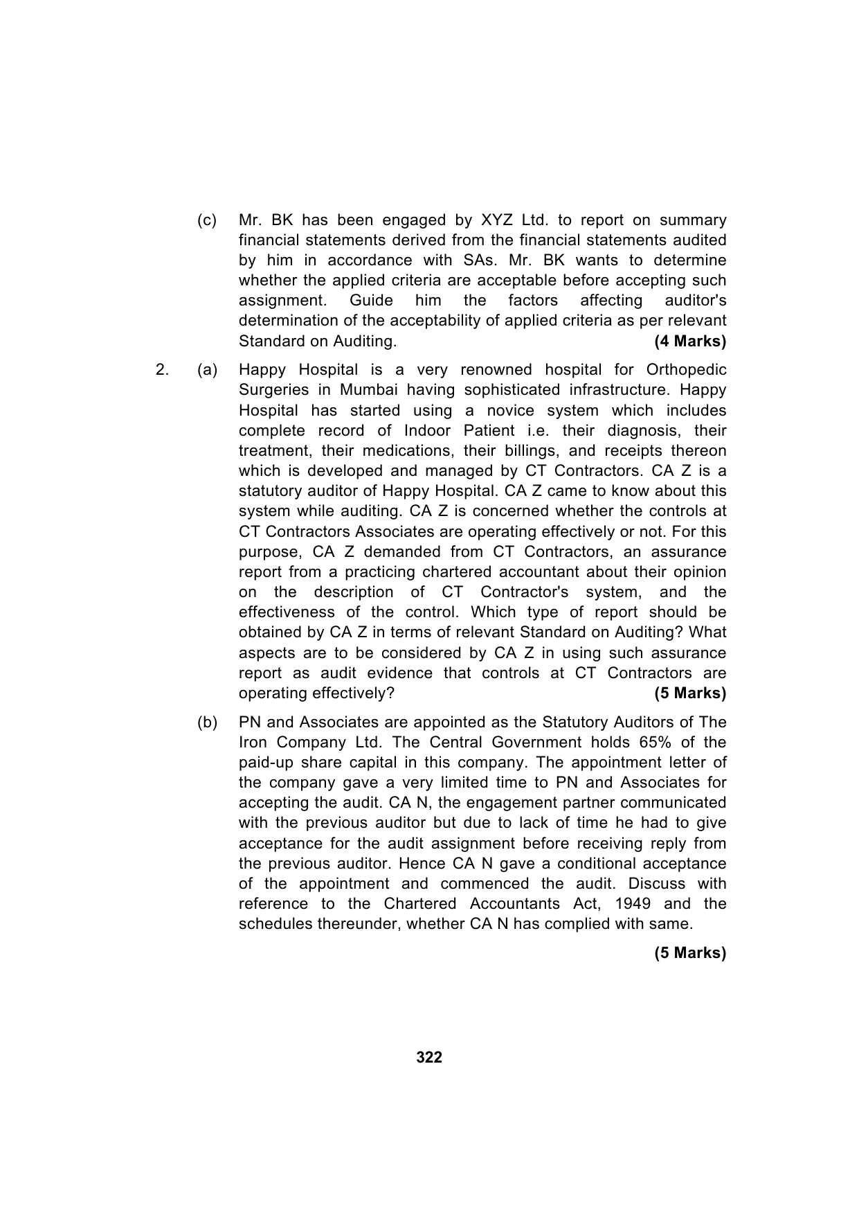 Paper 3: Advanced Auditing, Assurance and Professional Ethics — Model Test Paper 6, question page 15