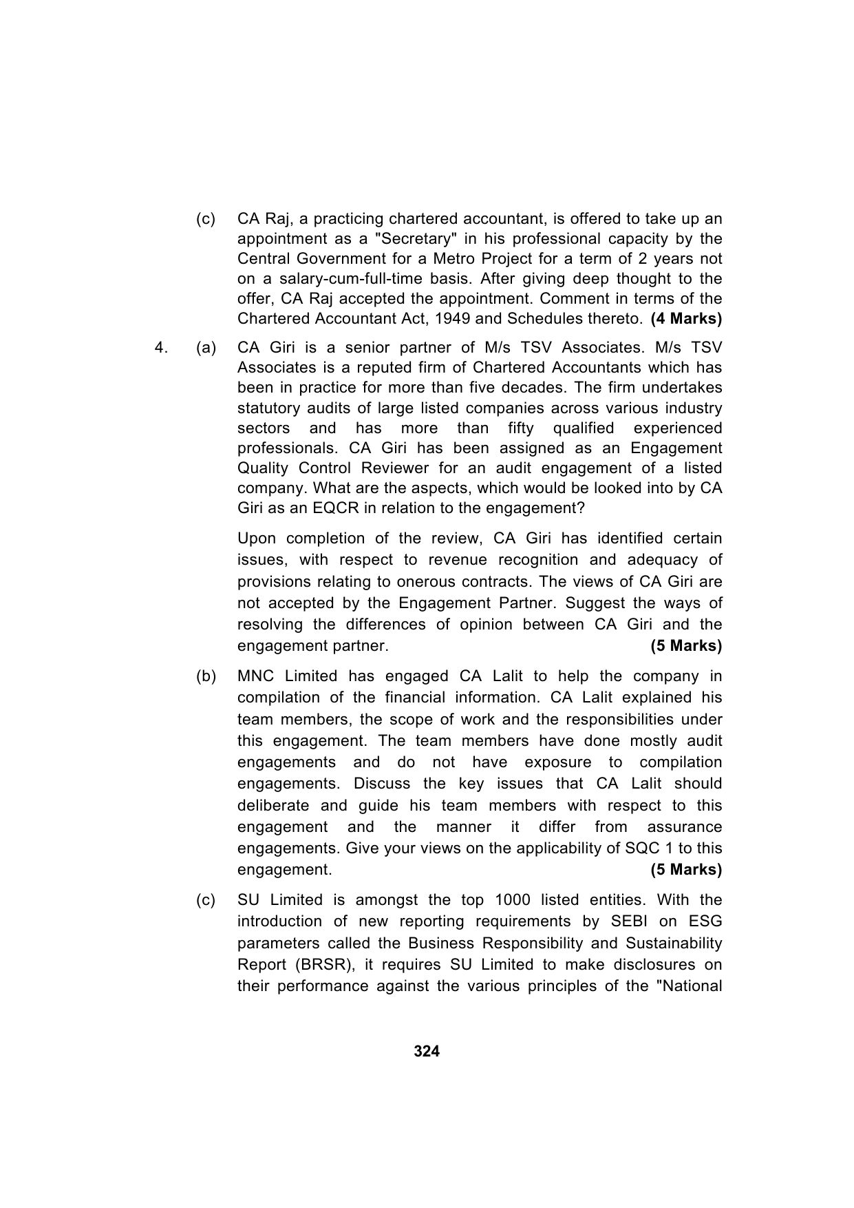 Paper 3: Advanced Auditing, Assurance and Professional Ethics — Model Test Paper 6, question page 17