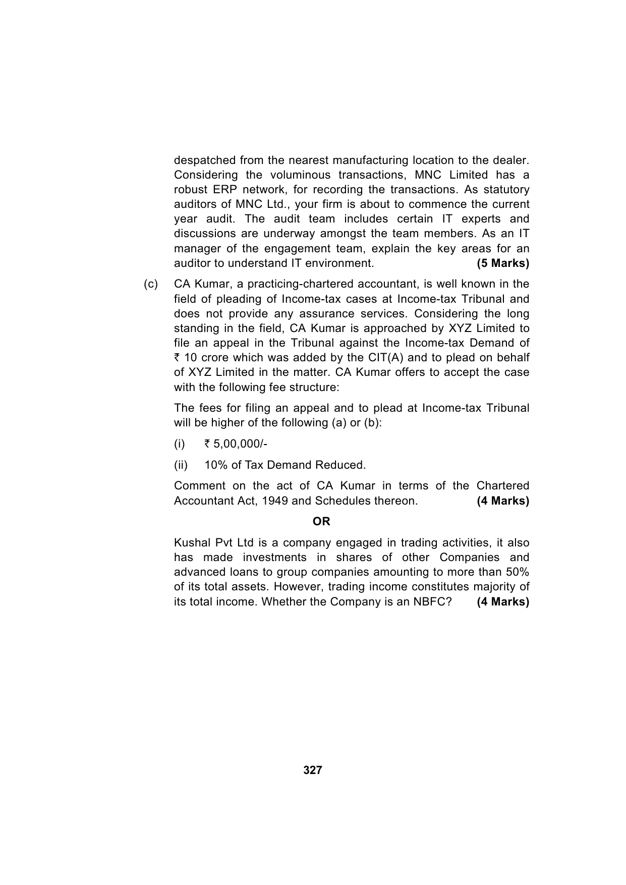 Paper 3: Advanced Auditing, Assurance and Professional Ethics — Model Test Paper 6, question page 20