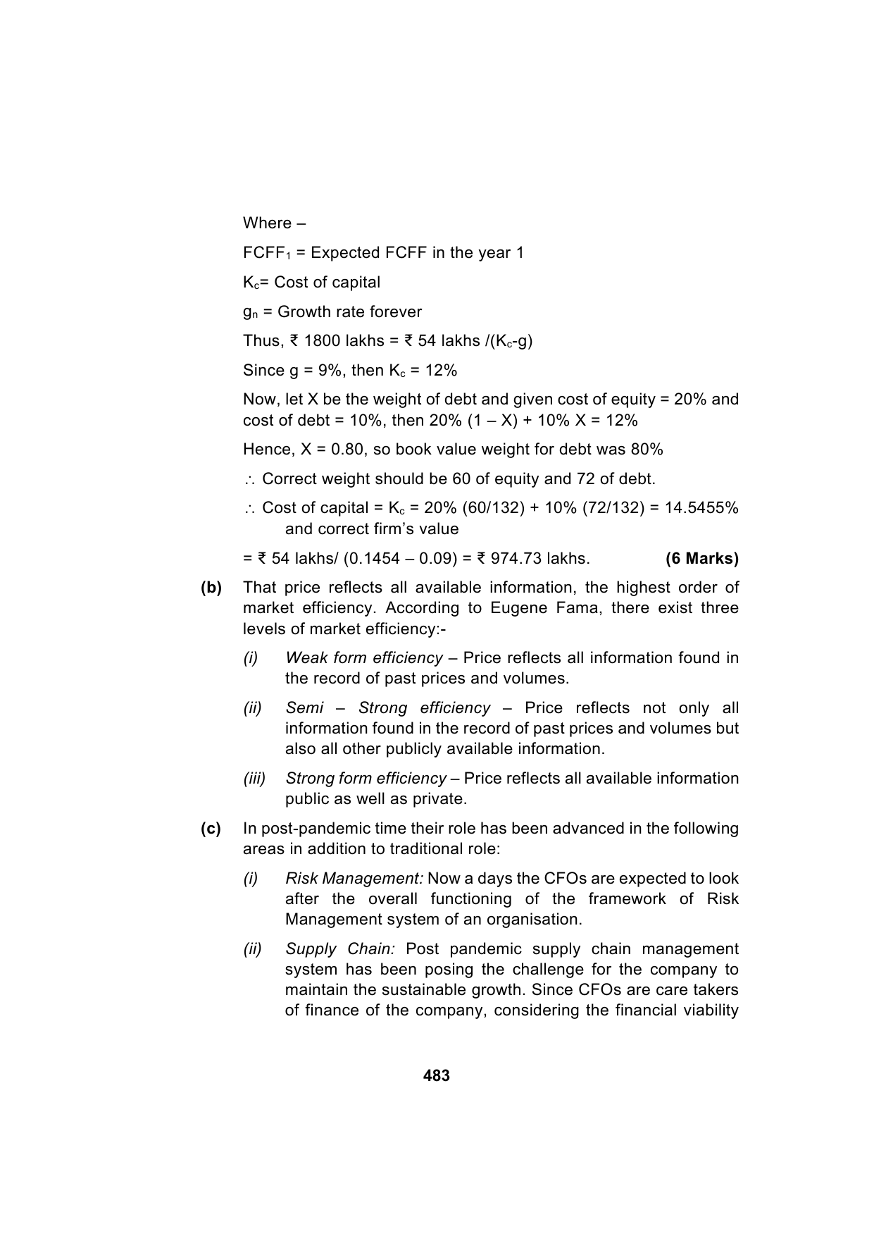 Paper 2: Advanced Financial Management — Model Test Paper 3, answer page 7