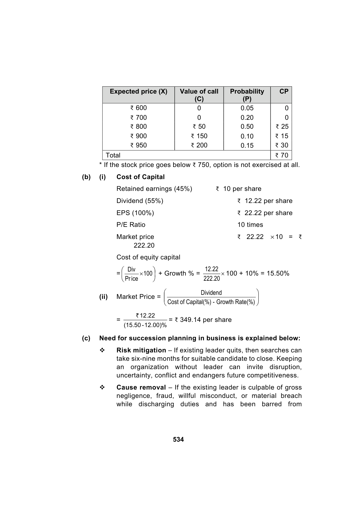 Paper 2: Advanced Financial Management — Model Test Paper 7, answer page 2