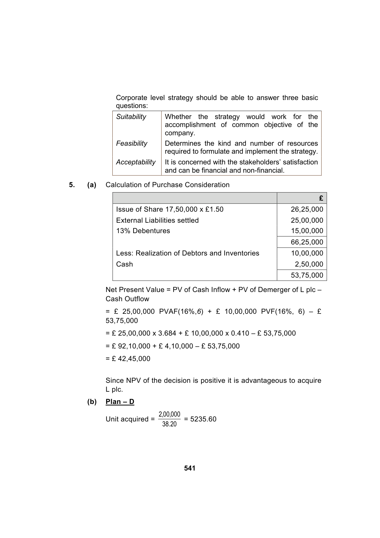 Paper 2: Advanced Financial Management — Model Test Paper 7, answer page 9