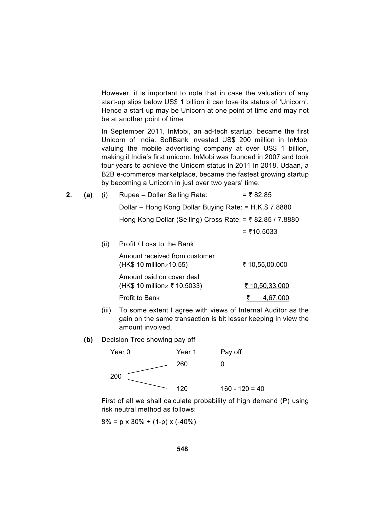 Paper 2: Advanced Financial Management — Model Test Paper 8, answer page 3