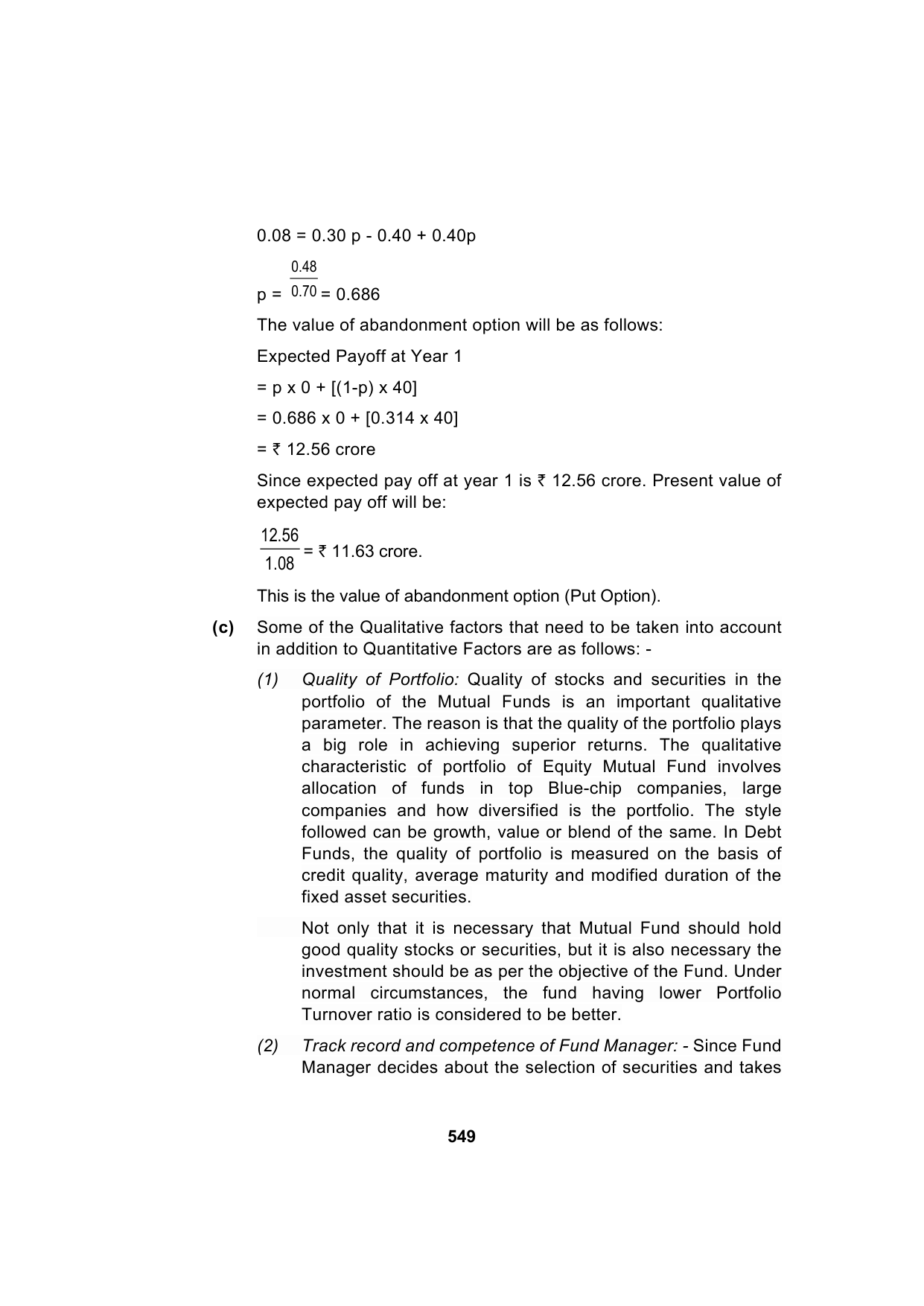 Paper 2: Advanced Financial Management — Model Test Paper 8, answer page 4