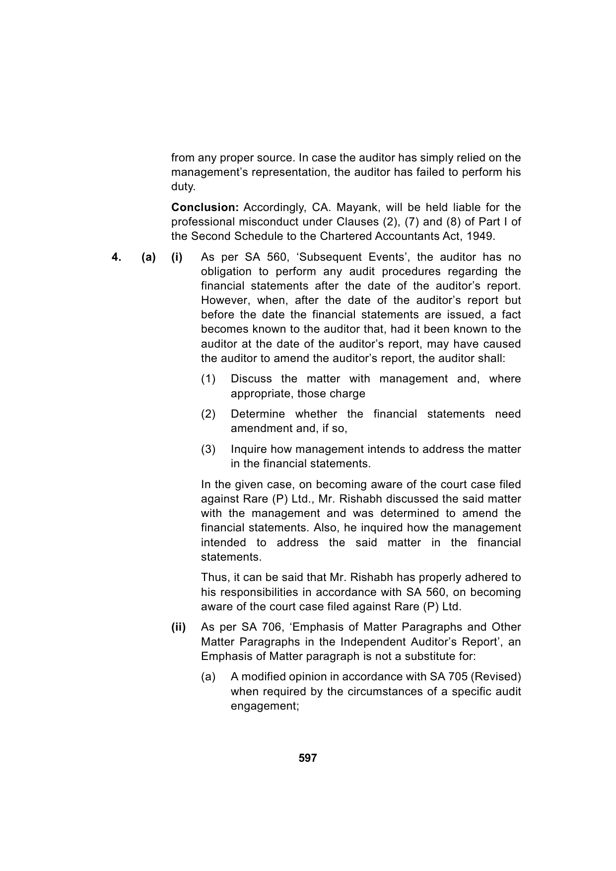 Paper 3: Advanced Auditing, Assurance and Professional Ethics — Model Test Paper 1, answer page 10