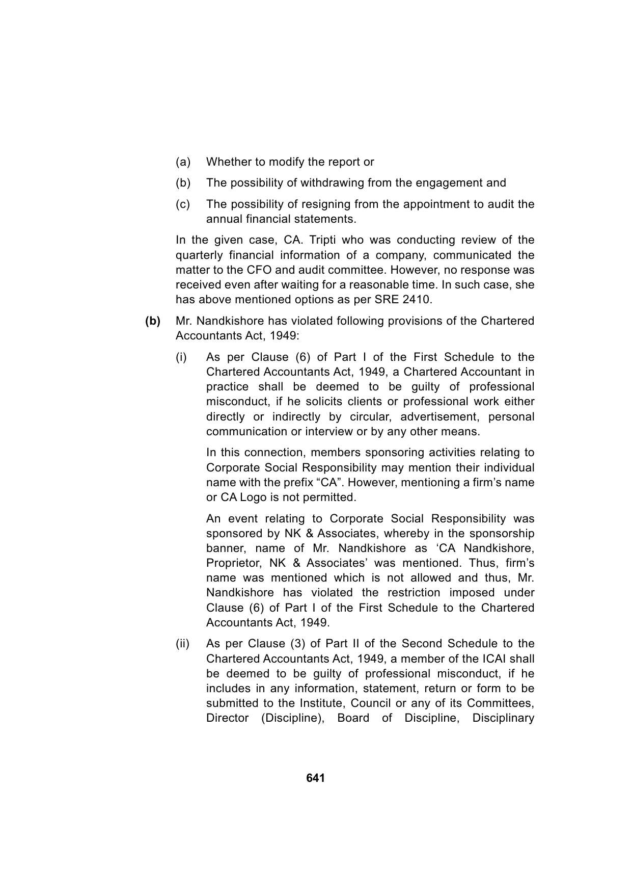 Paper 3: Advanced Auditing, Assurance and Professional Ethics — Model Test Paper 3, answer page 15