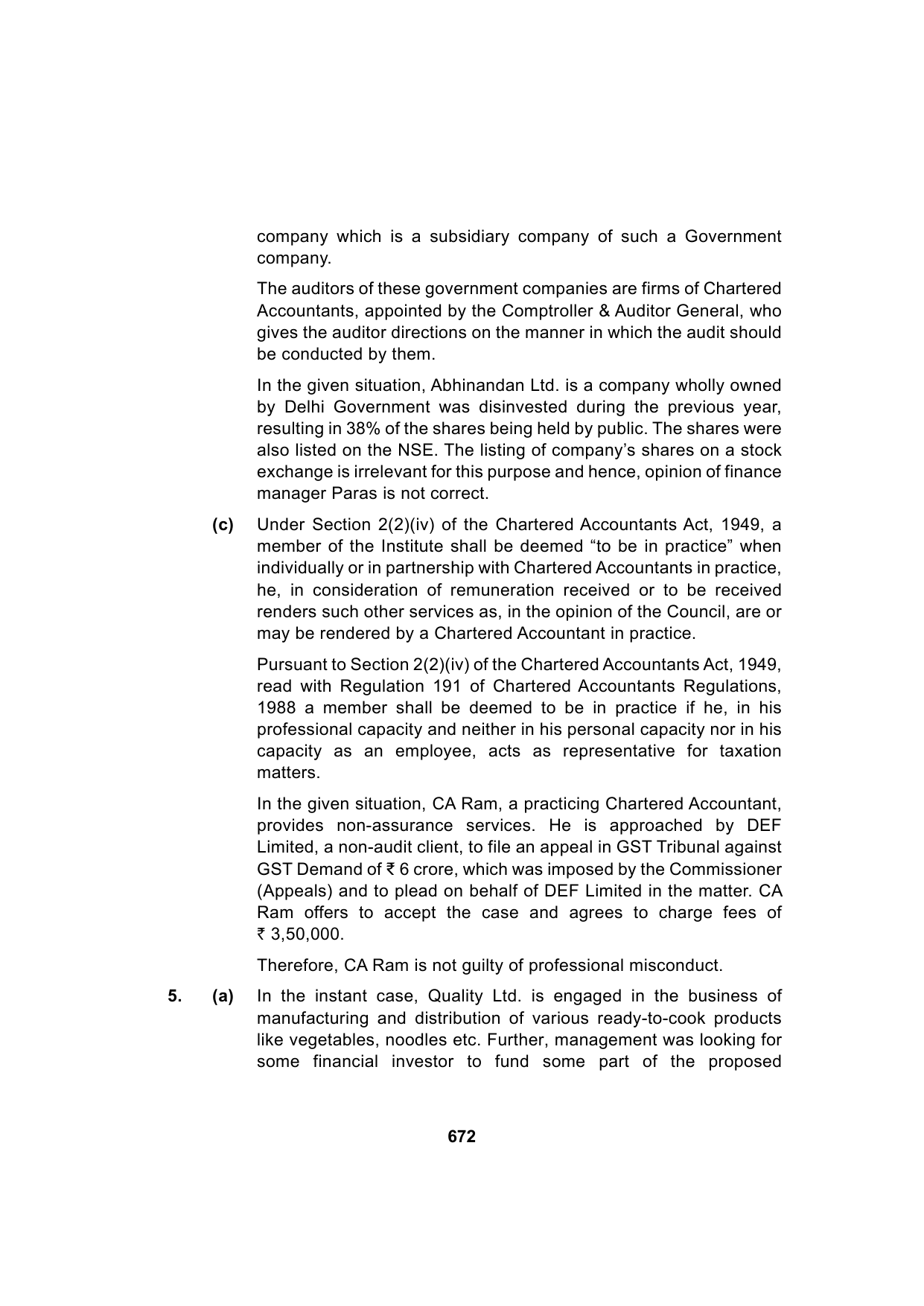 Paper 3: Advanced Auditing, Assurance and Professional Ethics — Model Test Paper 5, answer page 11