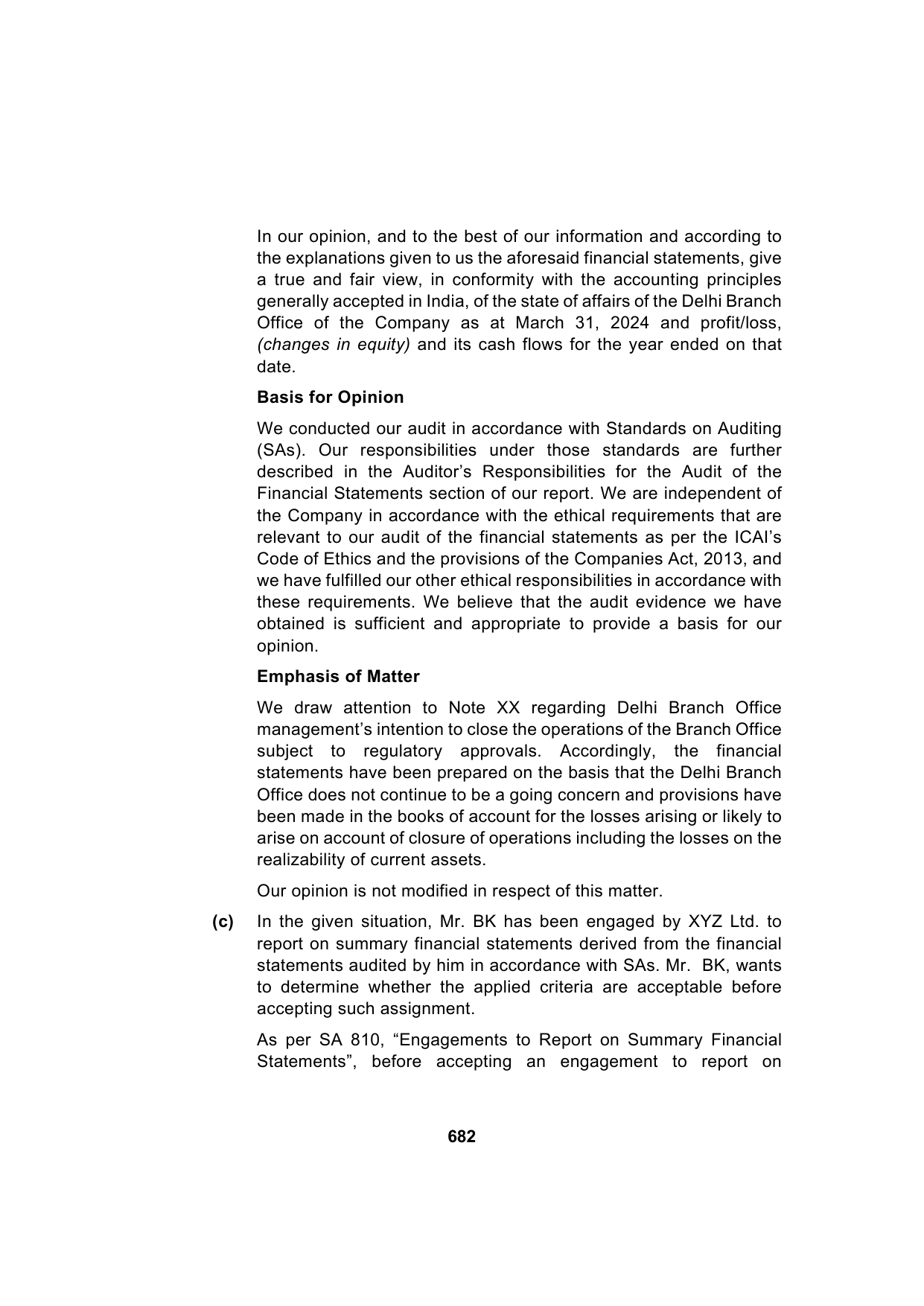 Paper 3: Advanced Auditing, Assurance and Professional Ethics — Model Test Paper 6, answer page 4