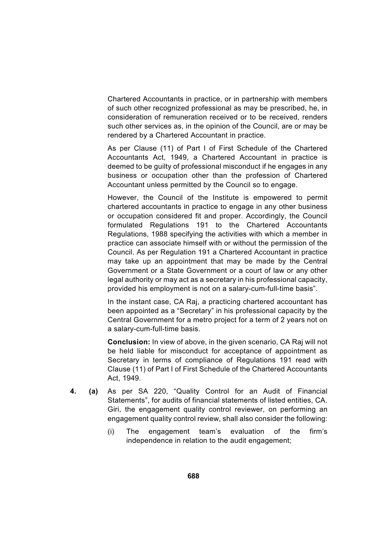 Paper 3: Advanced Auditing, Assurance and Professional Ethics — Model Test Paper 6, answer page 10